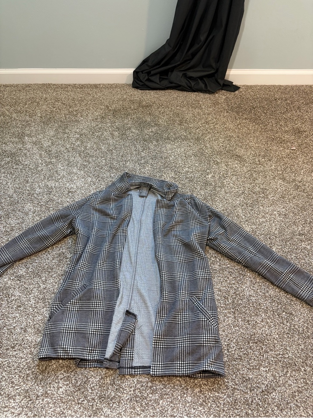 Matty M Black and White Plaid Blazer Jacket